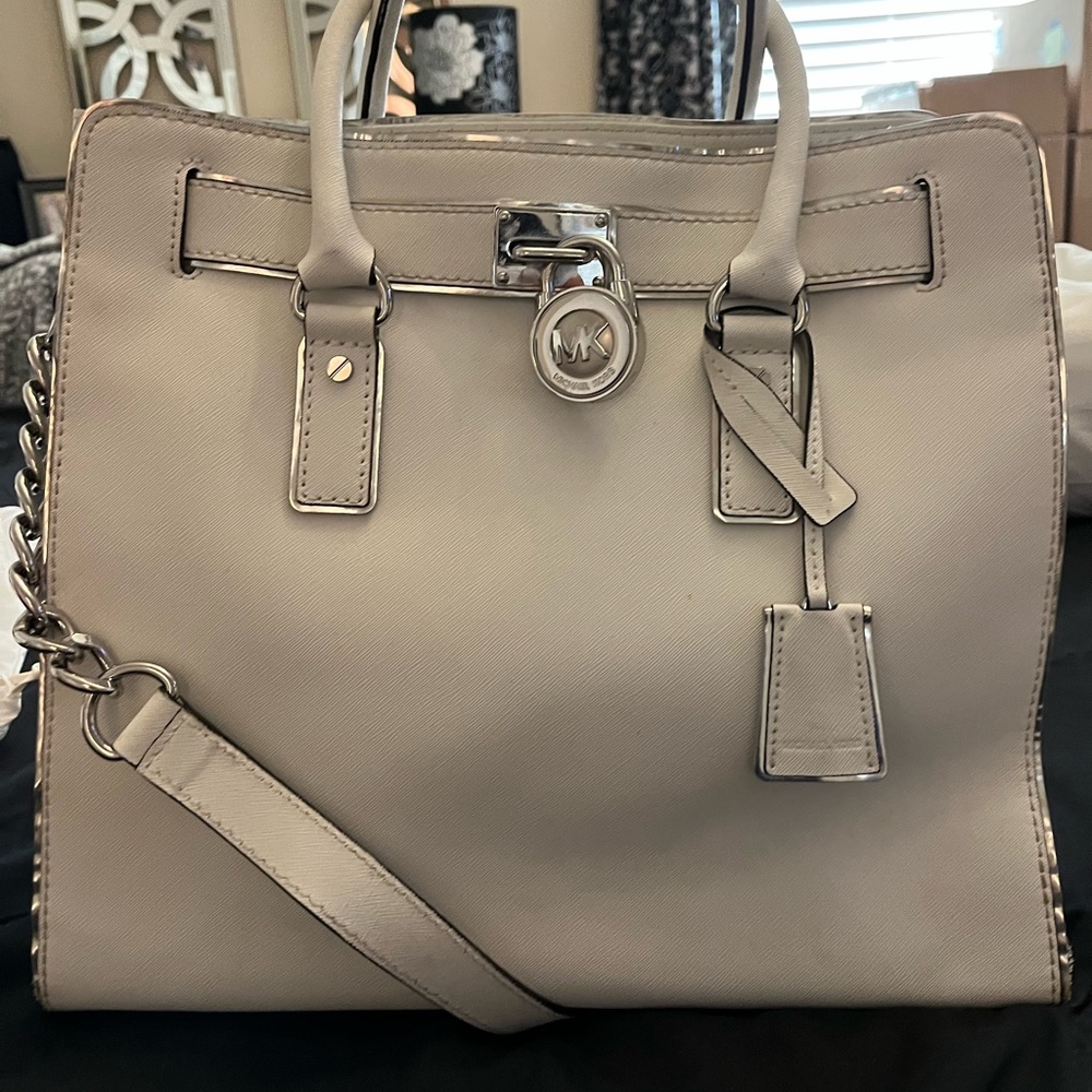 Michael Kors Hamilton white and silver finishes